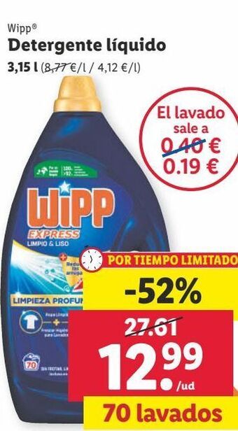 Lidl Detergente líquido wipp express oferta