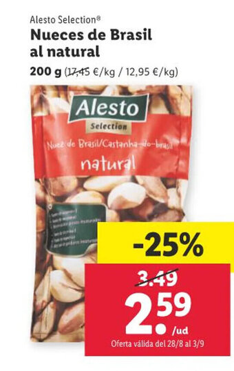 Lidl Alesto Selection Nueces de Brasil al natural oferta