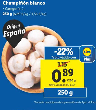 Lidl Champiñón blanco oferta