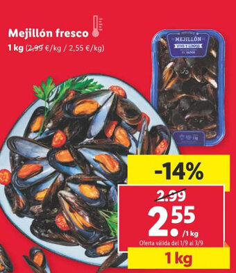 Lidl Mejillón fresco oferta
