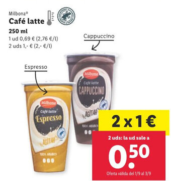 Lidl Milbona Café latte oferta