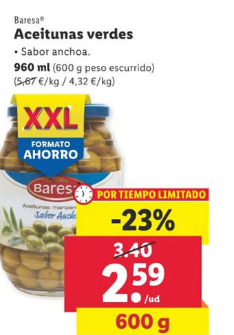 Lidl Baresa® Aceitunas verdes oferta