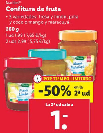 Lidl Maribel Confitura de fruta oferta