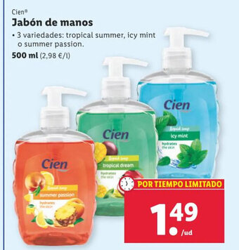 Lidl Cien® Jabón de manos oferta