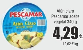 FROIZ Atún claro Pescamar aceite vegetal 340 g oferta