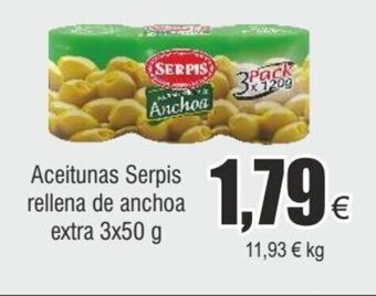 FROIZ Aceitunas Serpis rellena de anchoa extra 3x50 g oferta