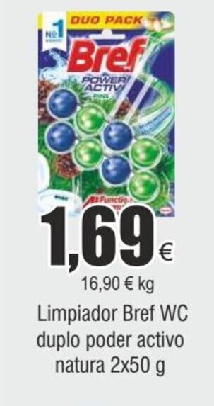 FROIZ Limpiador Bref WC duplo poder activo natura 2x50 g oferta