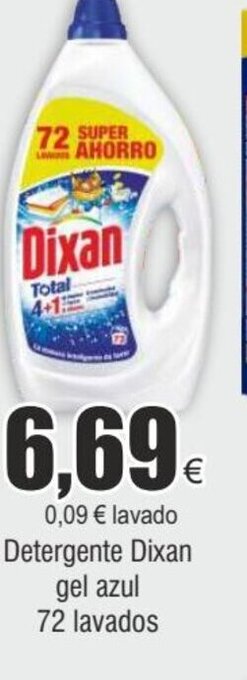 FROIZ Detergente Dixan gel azul 72 lavados oferta