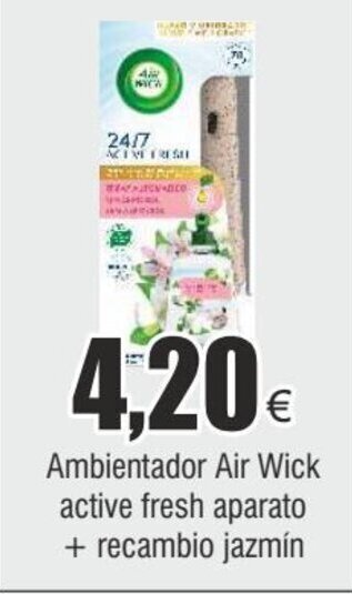 FROIZ Ambientador Air Wick active fresh aparato + recambio jazmín oferta