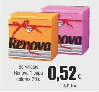 FROIZ Servilletas Renova 1 capa colores 70 u oferta