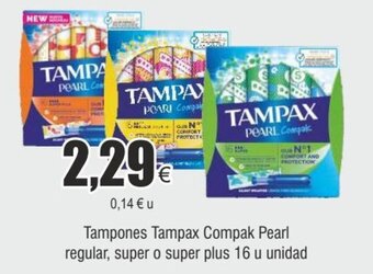 FROIZ Tampones Tampax Compak Pearl regular, super o super plus 16 u unidad oferta