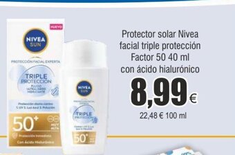 FROIZ Protector solar Nivea facial triple protección Factor 50 40 ml con ácido hialurónico oferta
