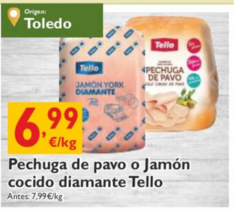 Supermercados La Despensa Pechuga de pavo o Jamón cocido diamante Tello oferta