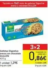 Carrefour Galletas digestive avena con chocolate gullón, 425 g oferta