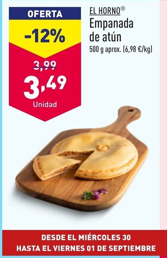 ALDI EL HORNOⓇ Empanada de atún oferta