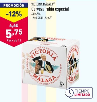 ALDI VICTORIA MÁLAGAⓇ Cerveza rubia especial oferta