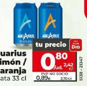 Dia Bebida isotónica aquarius oferta