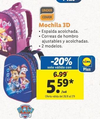 Lidl Mochilas escolares oferta
