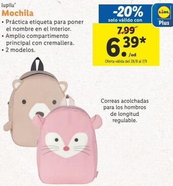 Lidl Mochila lupilu oferta