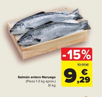 Carrefour Salmón entero Noruego oferta