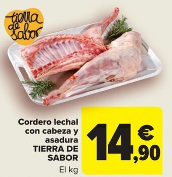 Carrefour Cordero lechal con cabeza y asadura TIERRA DE SABOR oferta
