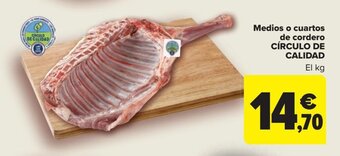 Carrefour Medios o cuartos de cordero CÍRCULO DE CALIDAD oferta