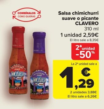 Carrefour Salsa chimichurri suave o picante CLAVERO oferta