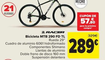Carrefour Bicicleta MTB 290 FD TL oferta