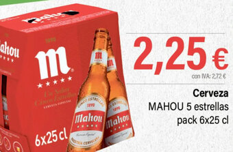 Cash Ifa Cerveza MAHOU 5 estrellas pack 6x25 cl oferta