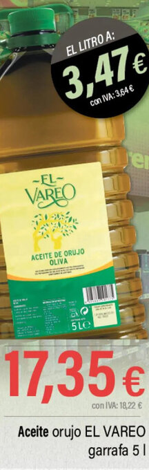 Cash Ifa Aceite orujo EL VAREO garrafa 5L oferta