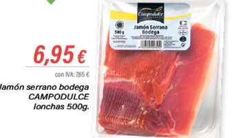 Cash Ifa Jamón serrano bodega CAMPODULCE lonchas 500g. oferta