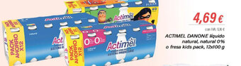 Cash Ifa ACTIMEL DANONE líquido natural, natural 0% o fresa kids pack, 12x100 g oferta