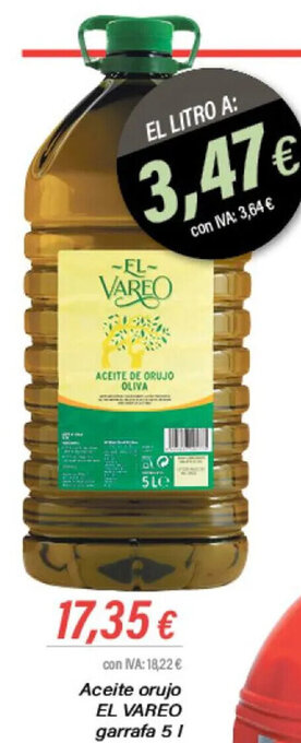 Cash Ifa Aceite orujo EL VAREO garrafa 5L oferta