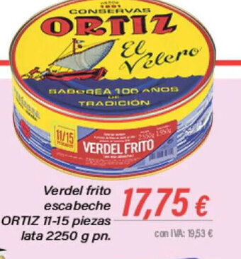 Cash Ifa Verdel frito escabeche ORTIZ 11-15 piezas oferta