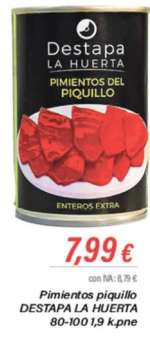 Cash Ifa Pimientos piquillo DESTAPA LA HUERTA 80-100 1,9 k.pne oferta