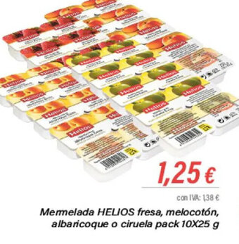 Cash Ifa Mermelada HELIOS fresa, melocotón, albaricoque o ciruela pack 10X25 g oferta