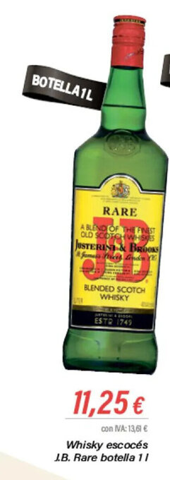 Cash Ifa Whisky escocés J.B. Rare botella 1L oferta