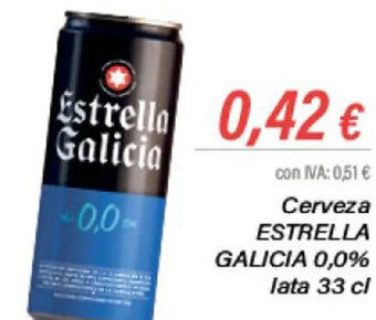 Cash Ifa Cerveza ESTRELLA GALICIA 0,0% lata 33 cl oferta