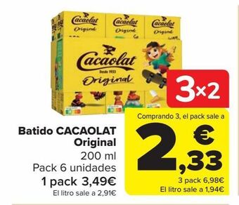 Carrefour Batido cacaolat original oferta