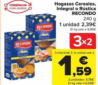 Carrefour Hogaza cereales , integral o rustica recondo oferta