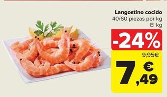Carrefour Langostino cocido oferta