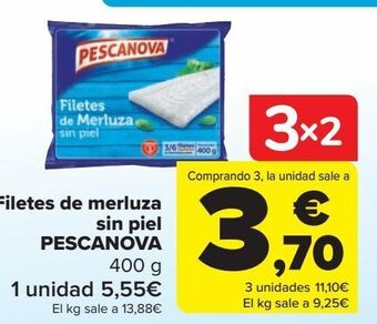 Carrefour Filetes de merluza sin piel pescanova oferta