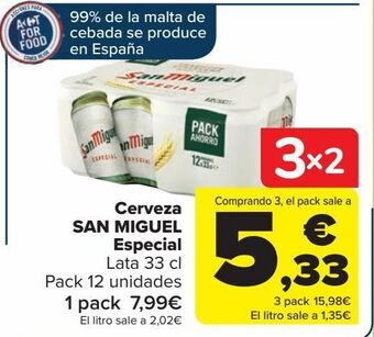 Carrefour Cerveza san miguel especial oferta