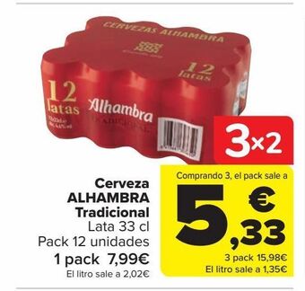 Carrefour Cerveza alhambra tradicional oferta