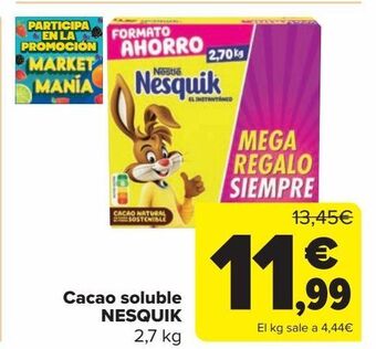 Carrefour Cacao soluble nesquik oferta