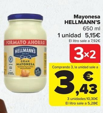 Carrefour En todas las salsas y mayonesas hellmann's oferta