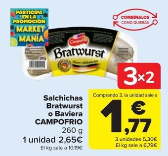 Carrefour Salchichas bratwurst o baviera campofrio oferta