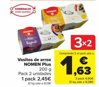 Carrefour Vasitos de arroz nomen plus oferta