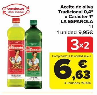 Carrefour Aceite de oliva tradicional 0.4l coaracter 1\ la española oferta