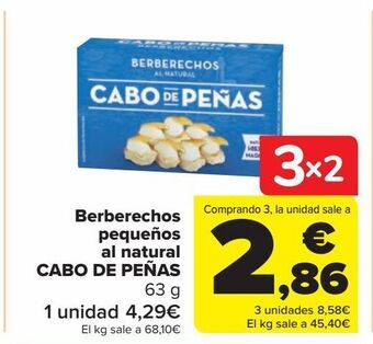 Carrefour Berberechos pequeños al natural cabo de peñas oferta